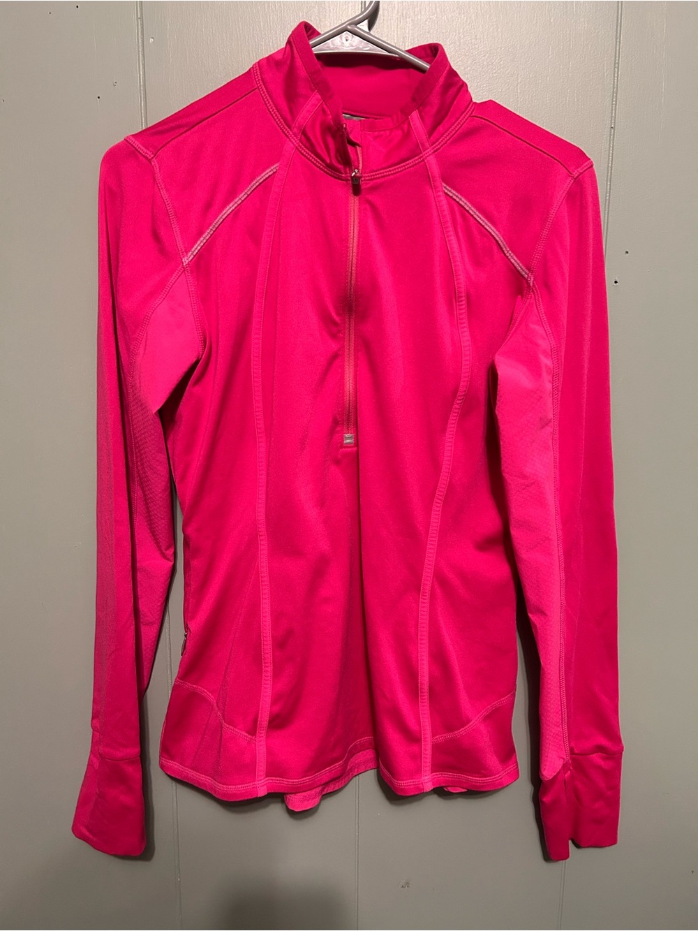 Athleta Hot Pink Quarter-Zip Performance Top